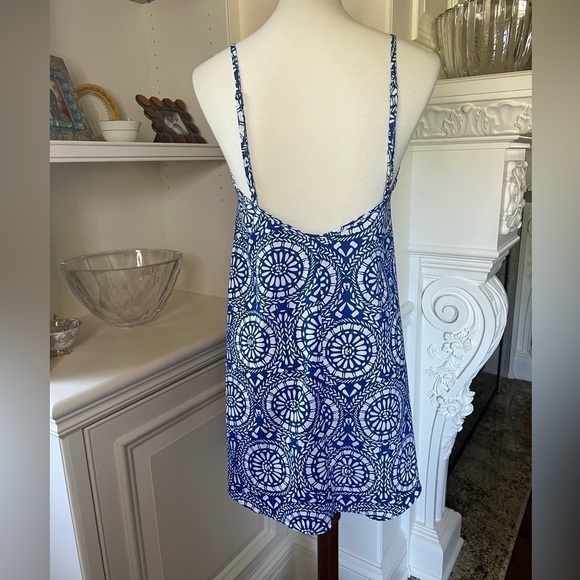 SHOW ME YOUR MUMU royal blue & white floral spaghetti strap mini dress size S - Picture 3 of 9